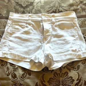 Express White Shortie Mid-Rise Shorts